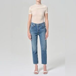 Agolde Riley High Rise Straight Crop Jeans